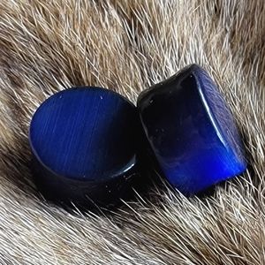 Blue Tiger Eye Plugs 15mm